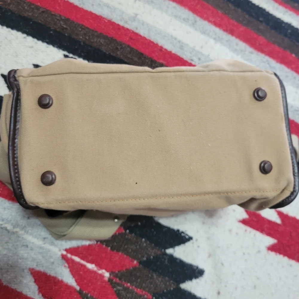 Nikon Beige Canvas Camera Bag with Leather Trim